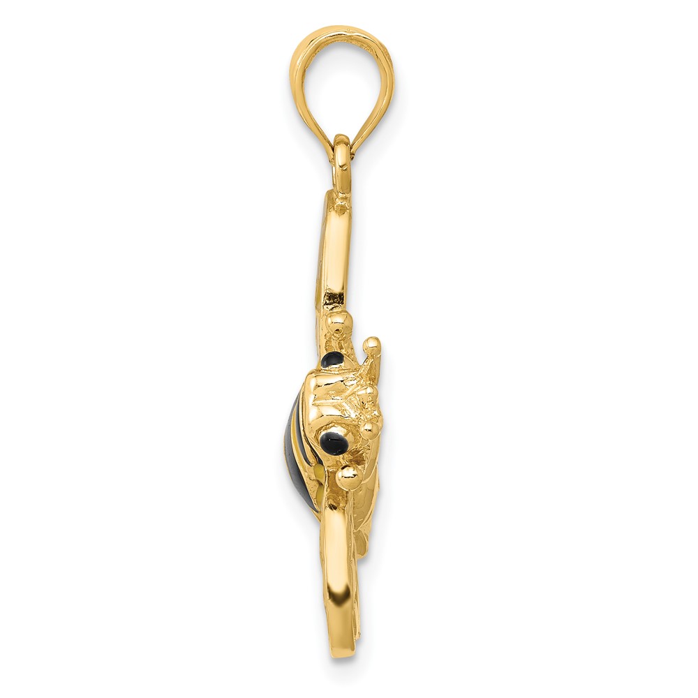 14k Enameled 3-D Bumblebee Pendant (YC576)