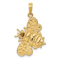 14K Yellow Gold Enameled 3-D Bumblebee Pendant view 4