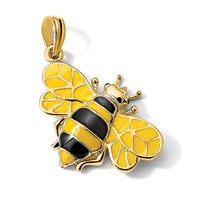 14K Yellow Gold Enameled 3-D Bumblebee Pendant view 5