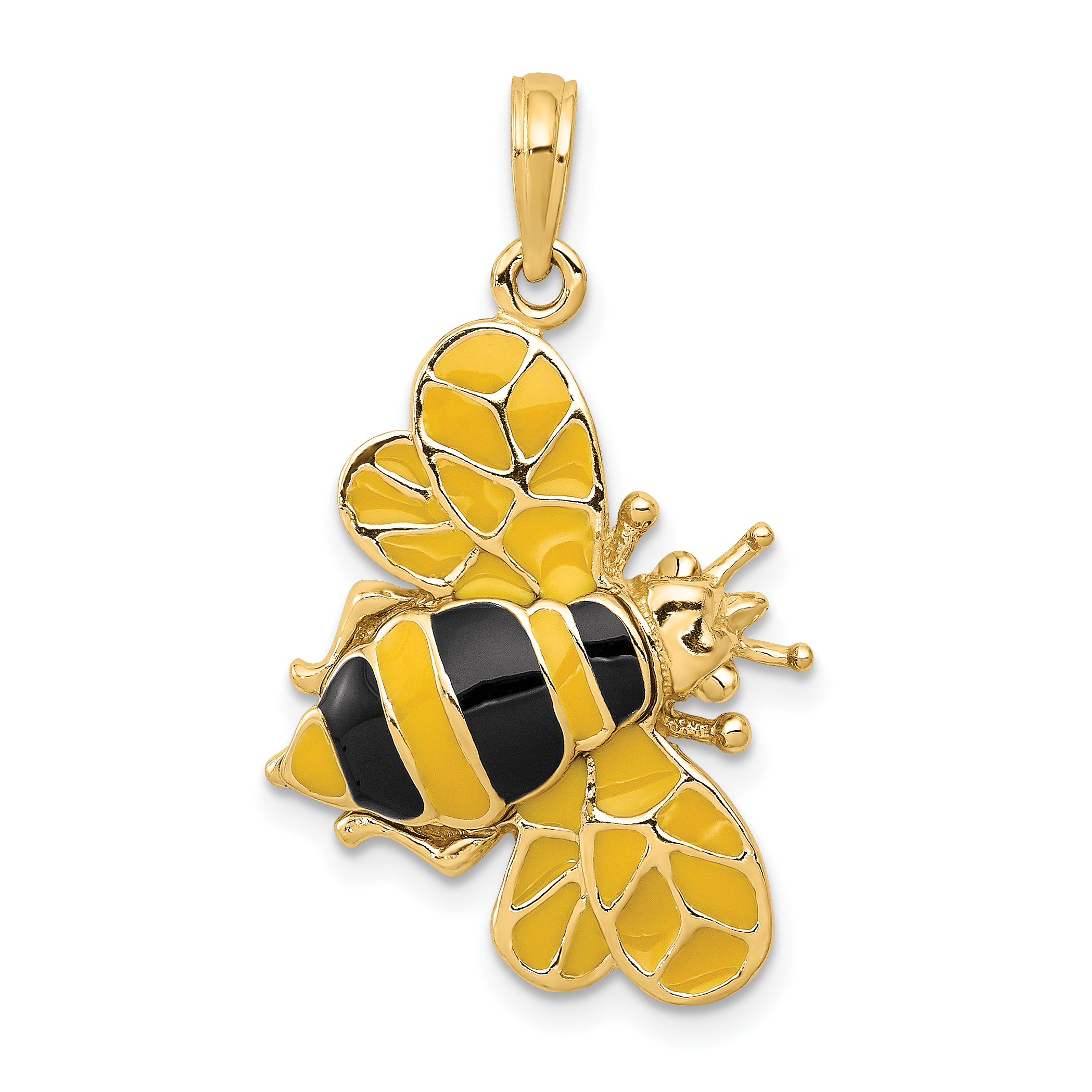 14k Enameled 3-D Bumblebee Pendant (YC576)