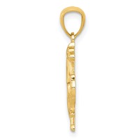 14K Yellow Gold Rearing Horse Pendant view 2