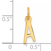 14K Yellow Gold Small Slanted Block Letter a Initial Charm view 4