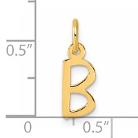 14K Yellow Gold Small Slanted Block Letter B Initial Charm view 4
