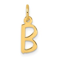 14K Yellow Gold Small Slanted Block Letter B Initial Charm view 1