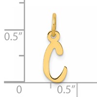 14K Small Slanted Block Letter C Initial Charm view 4