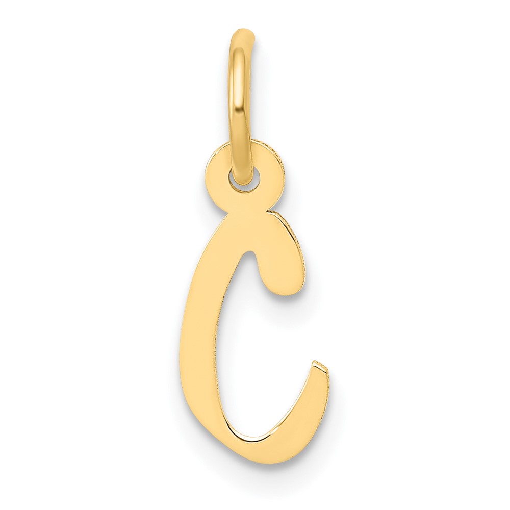 14k Small Slanted Block Letter C Initial Charm