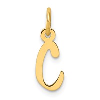 14K Small Slanted Block Letter C Initial Charm view 1