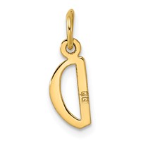 14K Yellow Gold Small Slanted Block Letter D Initial Charm view 3