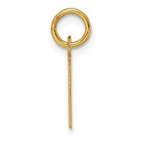 14K Yellow Gold Small Slanted Block Letter E Initial Charm view 2