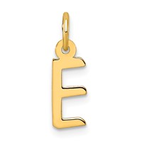 14K Yellow Gold Small Slanted Block Letter E Initial Charm view 1