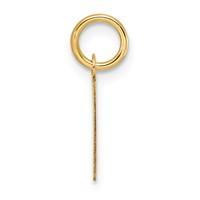 14K Yellow Gold Small Slanted Block Letter F Initial Charm view 2
