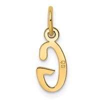 14K Yellow Gold Small Slanted Block Letter G Initial Charm view 3
