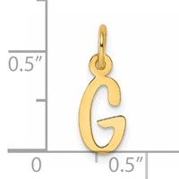 14K Yellow Gold Small Slanted Block Letter G Initial Charm view 4
