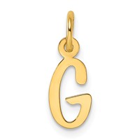 14K Yellow Gold Small Slanted Block Letter G Initial Charm view 1