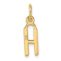 14K Yellow Gold Small Slanted Block Letter H Initial Charm view 3