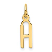 14K Yellow Gold Small Slanted Block Letter H Initial Charm view 1