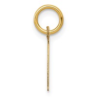 14K Yellow Gold Small Slanted Block Letter I Initial Charm view 2