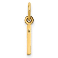 14K Yellow Gold Small Slanted Block Letter I Initial Charm view 3