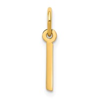 14K Yellow Gold Small Slanted Block Letter I Initial Charm view 1