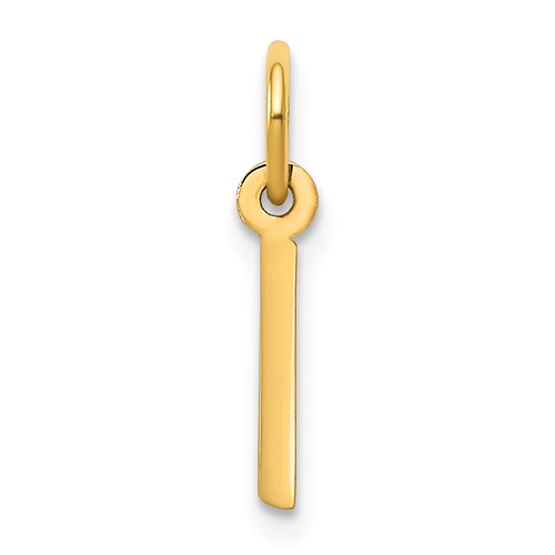 14K Yellow Gold Small Slanted Block Letter I Initial Charm