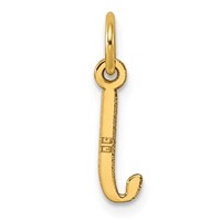 14K Yellow Gold Small Slanted Block Letter J Initial Charm view 3