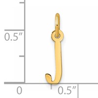 14K Yellow Gold Small Slanted Block Letter J Initial Charm view 4