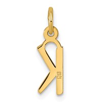 14K Small Slanted Block Letter K Initial Charm view 3