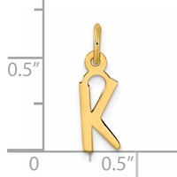 14K Small Slanted Block Letter K Initial Charm view 4