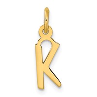14K Small Slanted Block Letter K Initial Charm view 1