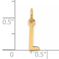 14K Small Slanted Block Letter L Initial Charm view 4