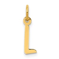 14K Small Slanted Block Letter L Initial Charm view 1