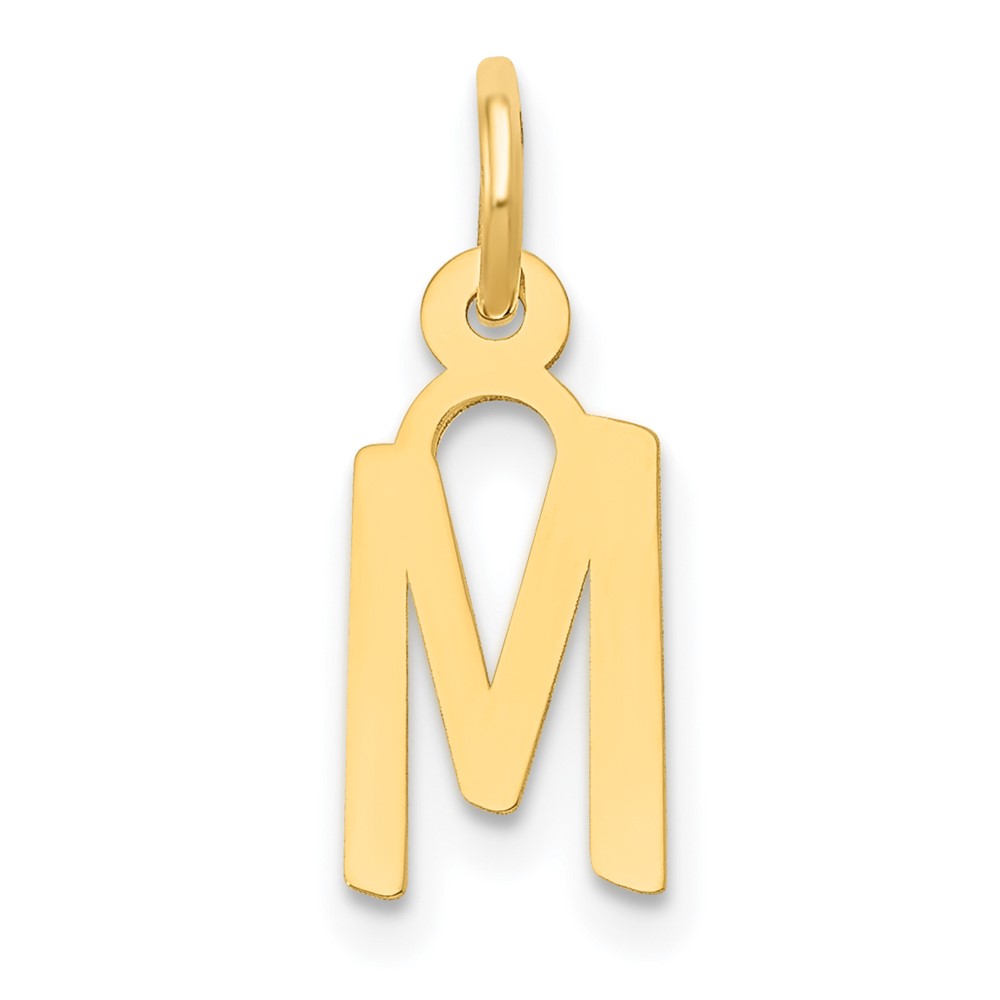 14k Small Slanted Block Letter M Initial Charm