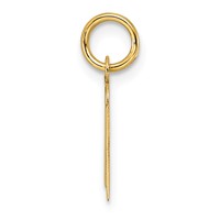 14K Yellow Gold Small Slanted Block Letter N Initial Charm view 2