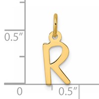 14K Small Slanted Block Letter R Initial Charm view 4