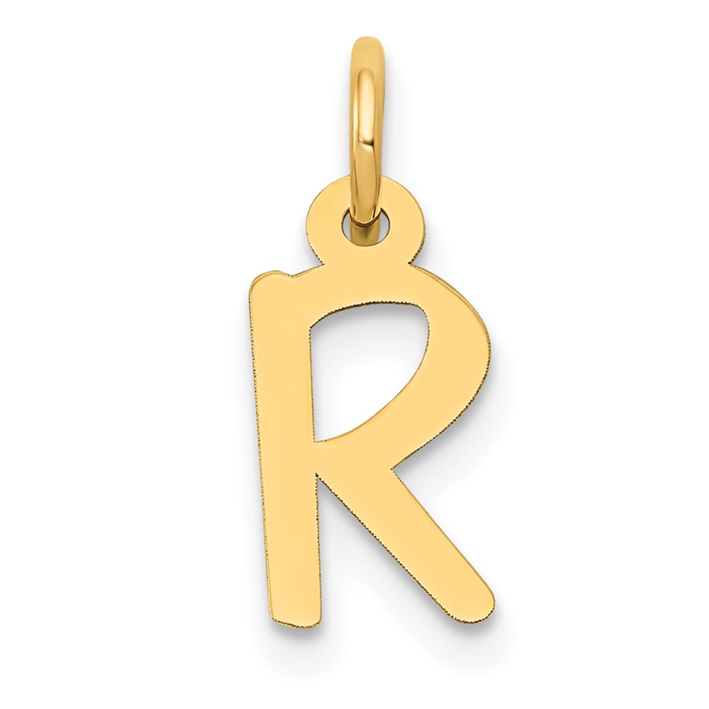 14k Small Slanted Block Letter R Initial Charm