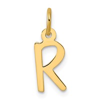 14K Small Slanted Block Letter R Initial Charm view 1