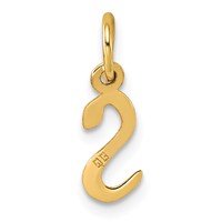 14K Small Slanted Block Letter S Initial Charm view 3