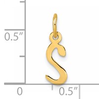 14K Small Slanted Block Letter S Initial Charm view 4