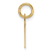 14K Yellow Gold Small Slanted Block Letter T Initial Charm view 2