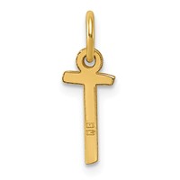 14K Yellow Gold Small Slanted Block Letter T Initial Charm view 3