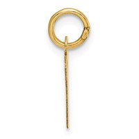 14K Yellow Gold Small Slanted Block Letter V Initial Charm view 2