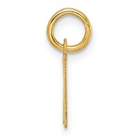 14K Yellow Gold Small Slanted Block Letter W Initial Charm view 2