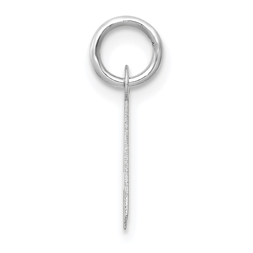 14k White Gold Small Slanted Block Letter A Initial Charm (YC645A)