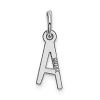 14K White Gold Small Slanted Block Letter a Initial Charm view 3
