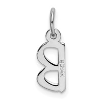 14K White Gold Small Slanted Block Letter B Initial Charm view 3