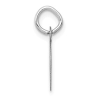 14K White Gold Small Slanted Block Letter D Initial Charm view 2