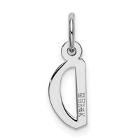 14K White Gold Small Slanted Block Letter D Initial Charm view 3