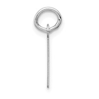 14K White Gold Small Slanted Block Letter E Initial Charm view 2