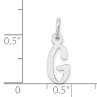 14K White Gold Small Slanted Block Letter G Initial Charm view 4