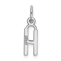 14K White Gold Small Slanted Block Letter H Initial Charm view 3